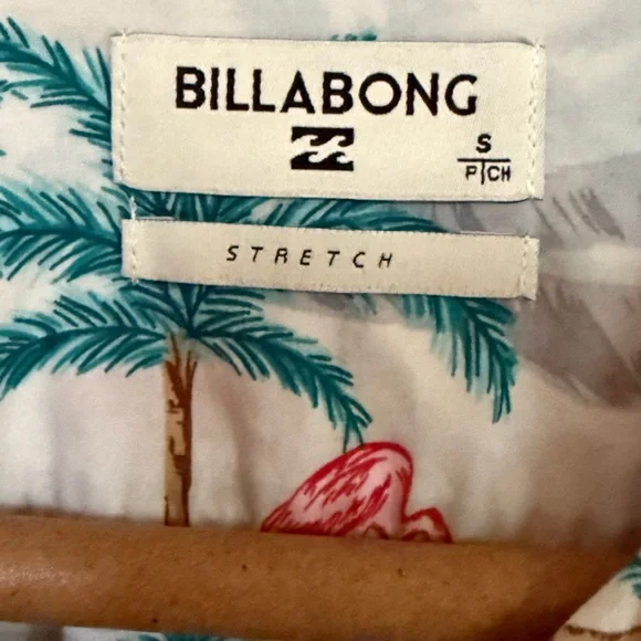 Billabong Gray Shirt with Blue and Red Palm Print - Picture 2 of 6